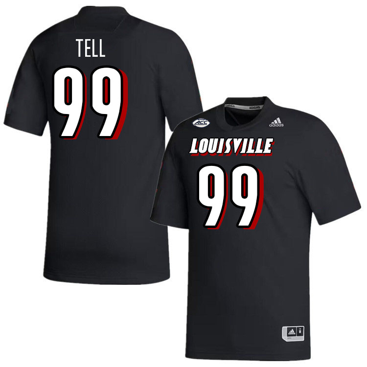 Men #99 Dezmond Tell Louisville Cardinals College Football Jerseys Stitched-Black